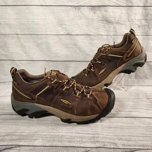 KEEN Utility Flint Low Steel Toe Waterproof Work Shoes Brown Mens 14 1008417